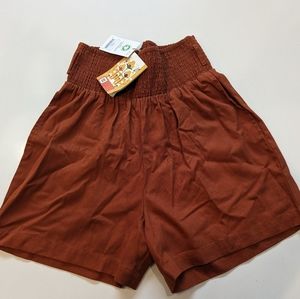 Lucy & Yak organic cotton Adele shorts in Clay, size M